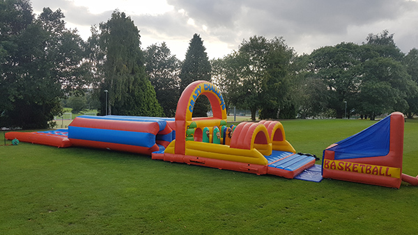 70ft inflatable obstacle course & inflatable basketball