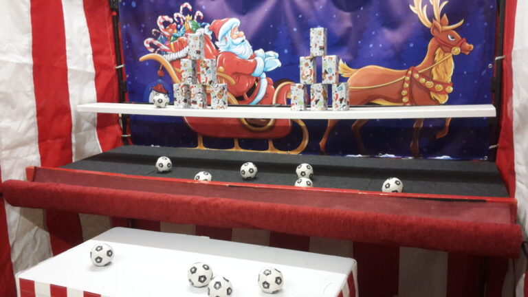 Christmas Present Side Stall Rental - Festive Can Knockdown Game
