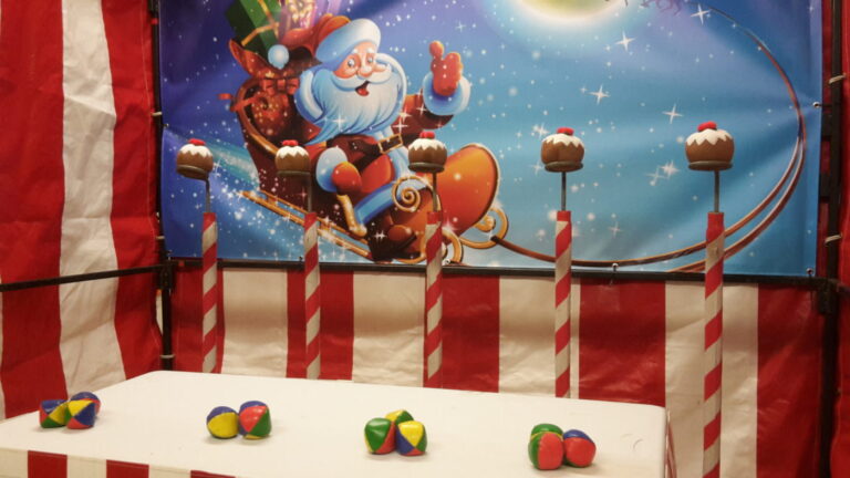 Christmas Pudding Shy Side Stall Rental - Festive Fairground Classic
